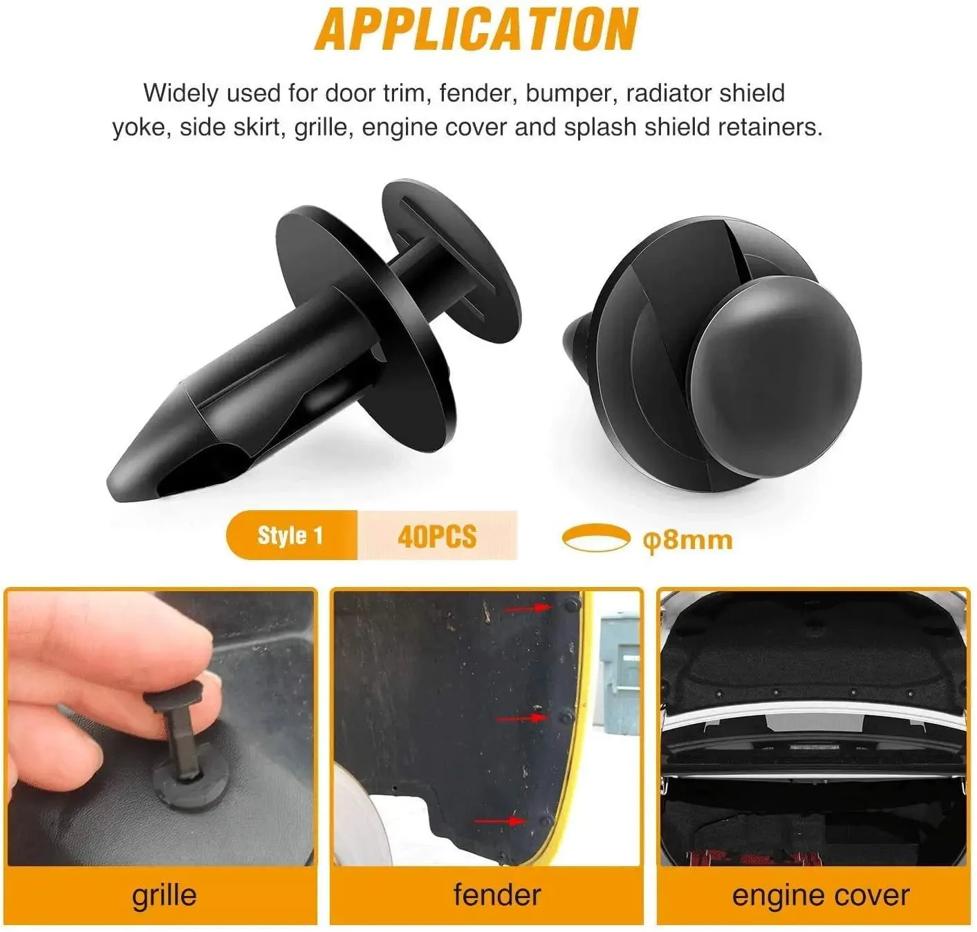 100 Pcs Hole 7mm 8mm 10mm Car Push Retainer Clips Kits For GM 21030249 Ford N807389S