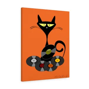 Atomic Cool Cat Orange, Mid Century Modern Retro Records MCM Mid Mod Wall Art