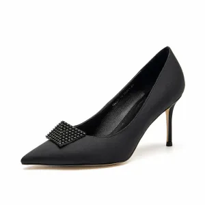 Beautoday Women's Stilettoes Pointed Toe Pumps High Heel with Solid Color