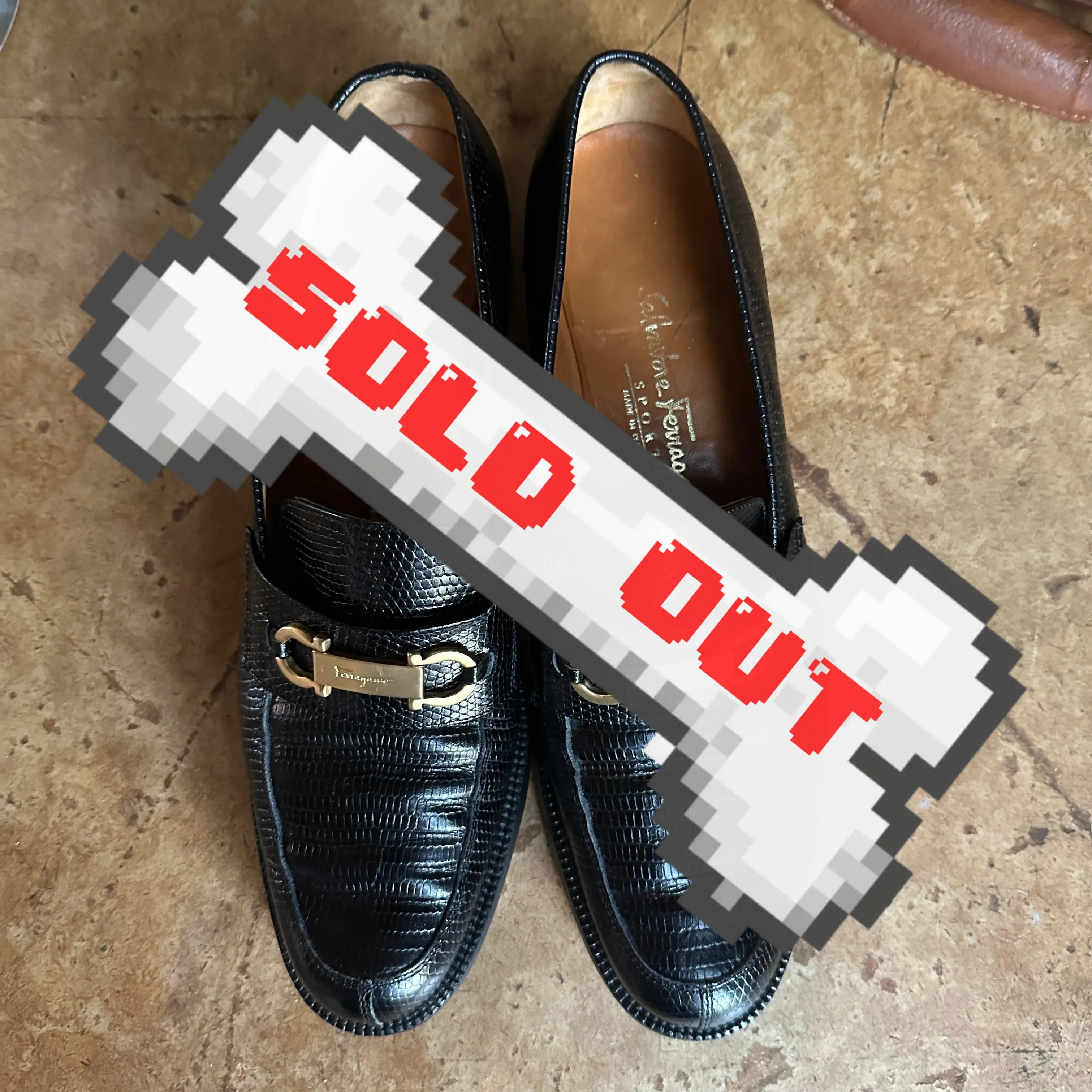 Black Snakeskin Print Leather Women’s “Salvatore Ferragamo” Loafers
