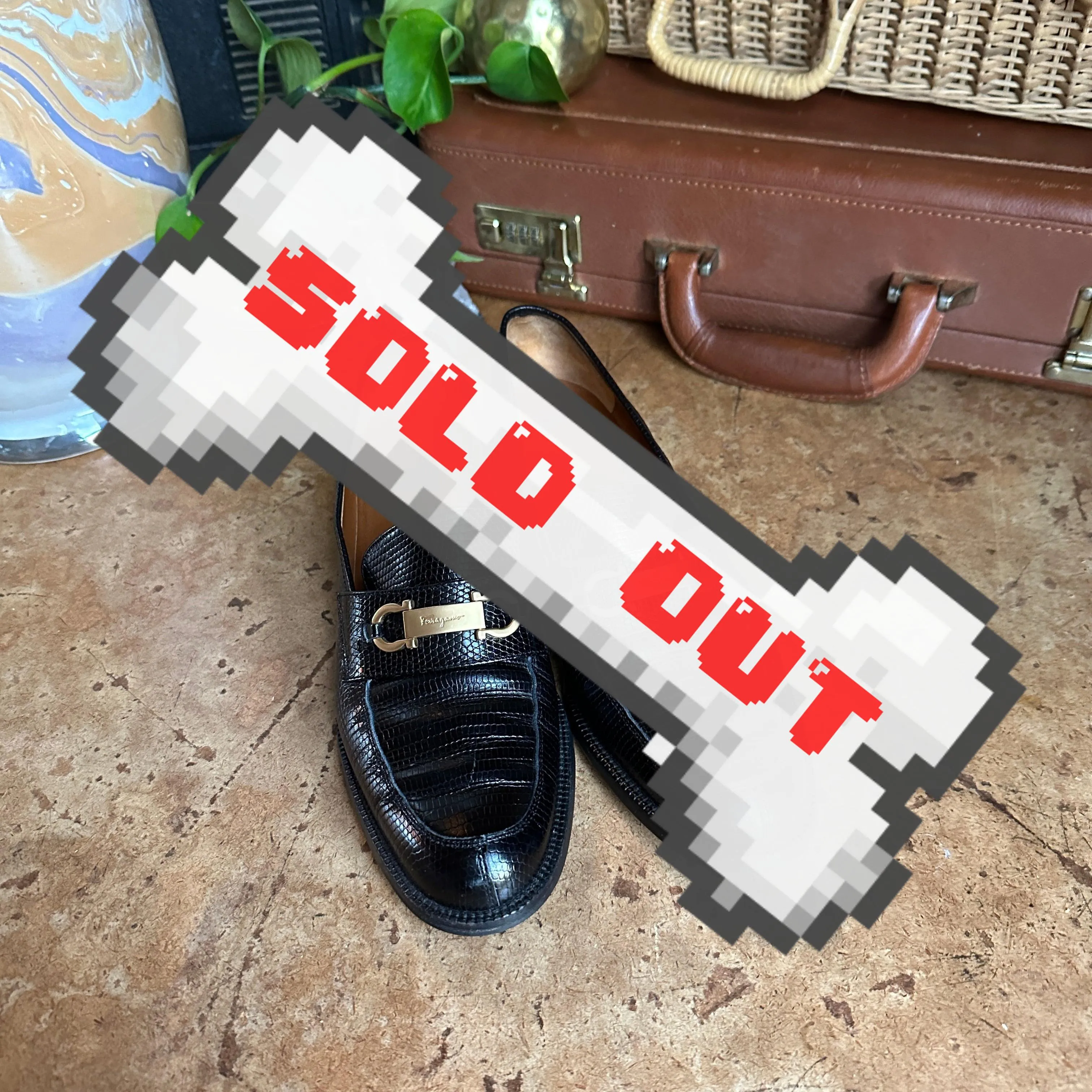Black Snakeskin Print Leather Women’s “Salvatore Ferragamo” Loafers