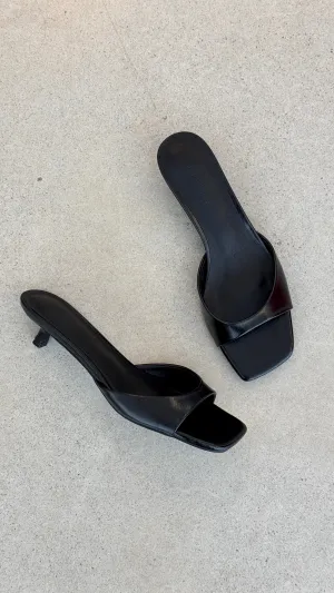 Blossom Heels - Black Shine