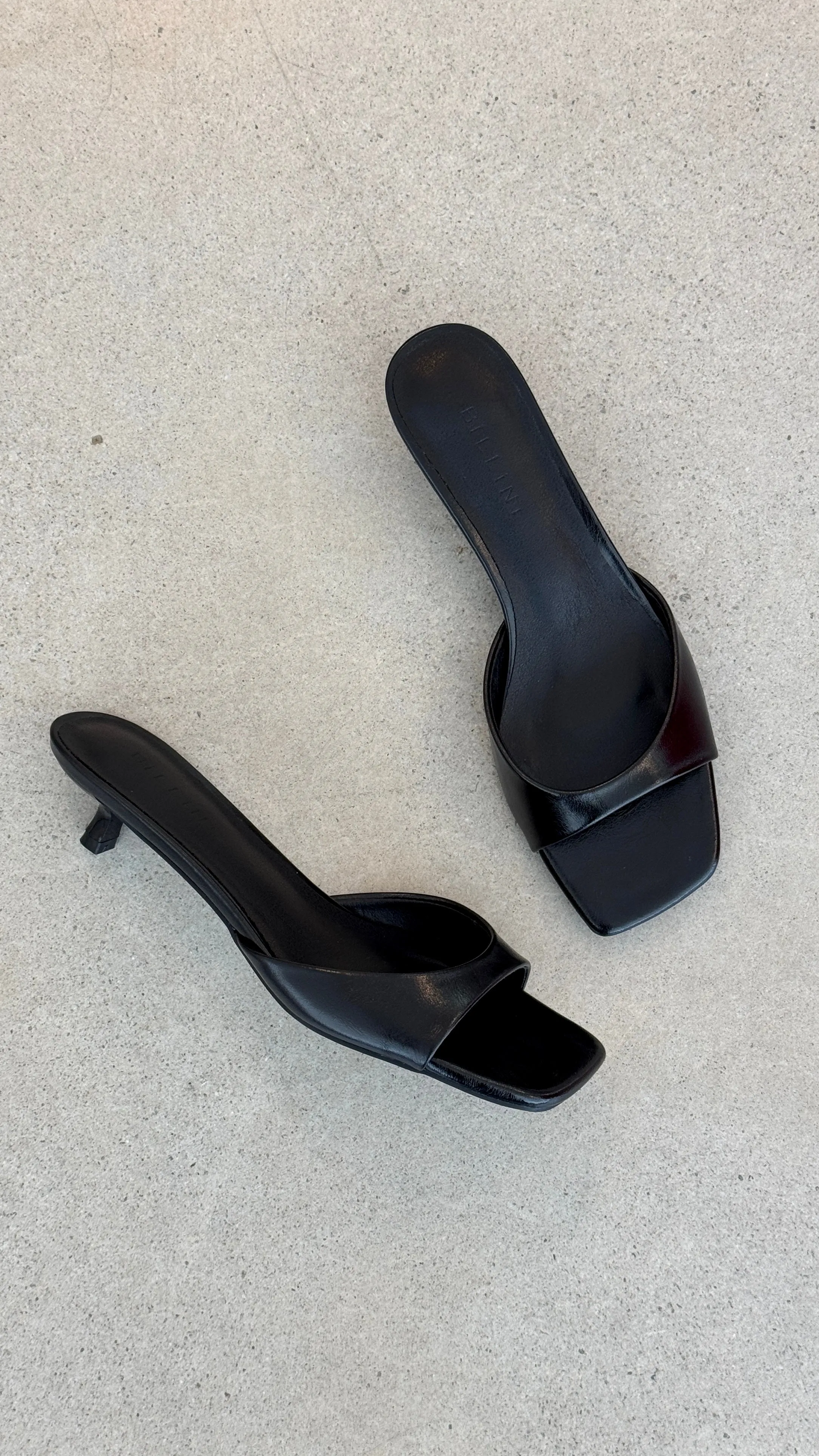 Blossom Heels - Black Shine