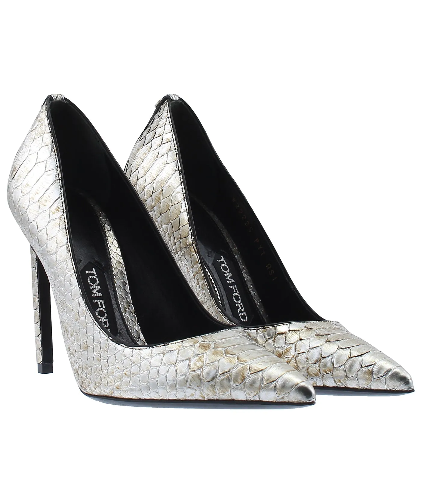 Classic T-Screw Pointed Python Leather Pumps