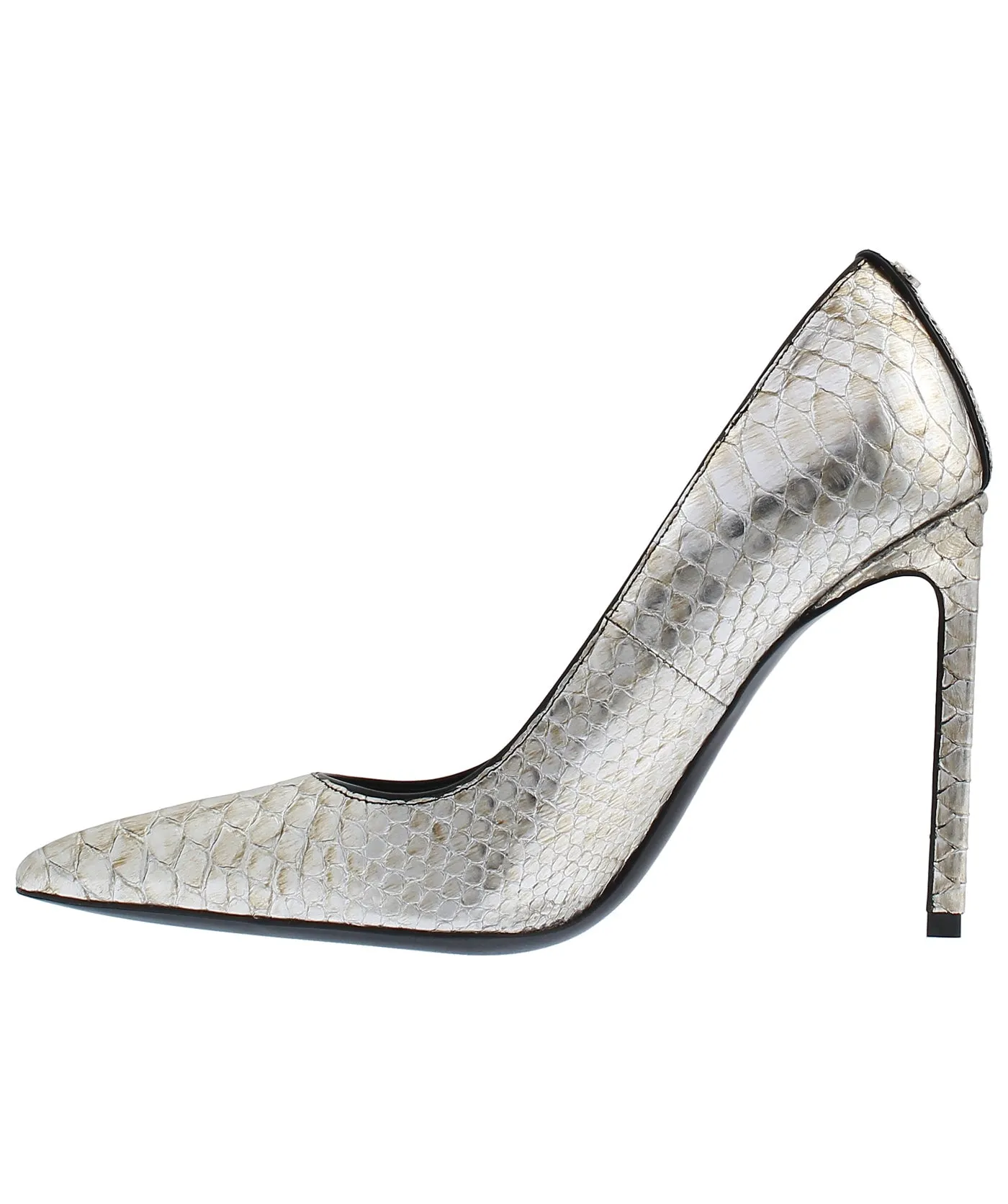 Classic T-Screw Pointed Python Leather Pumps