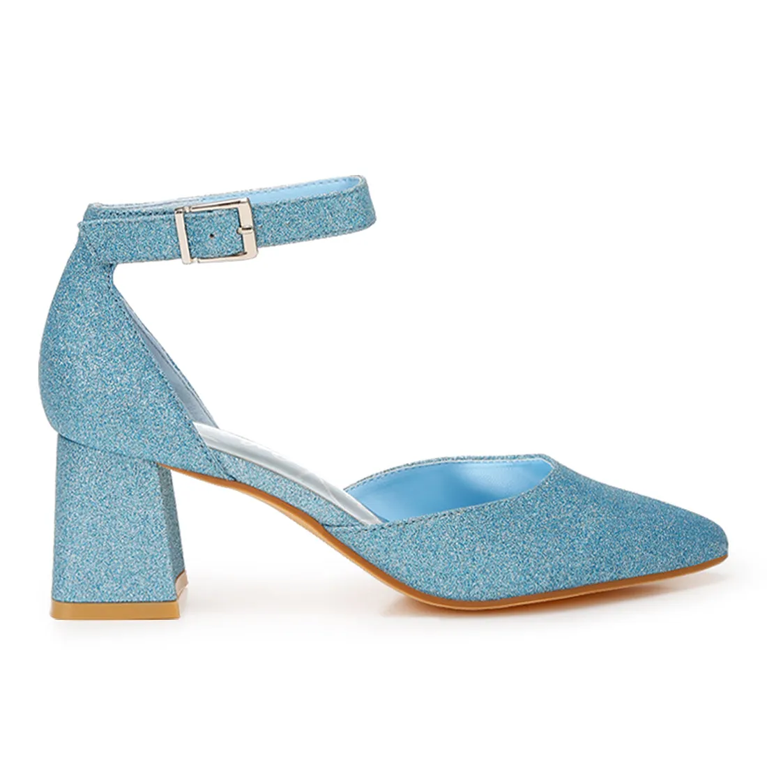 Glitter Block Heel Sandals