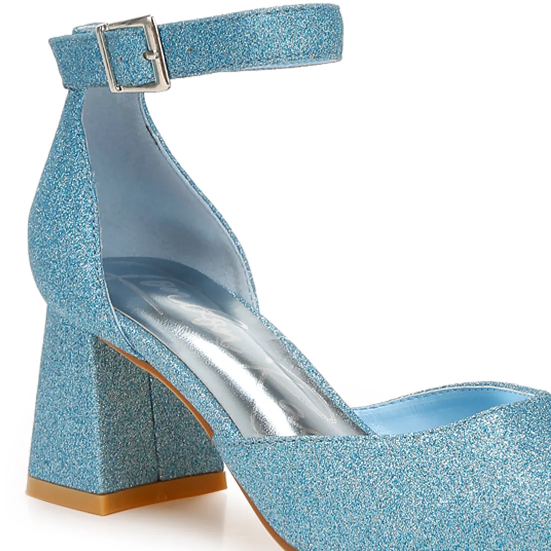 Glitter Block Heel Sandals