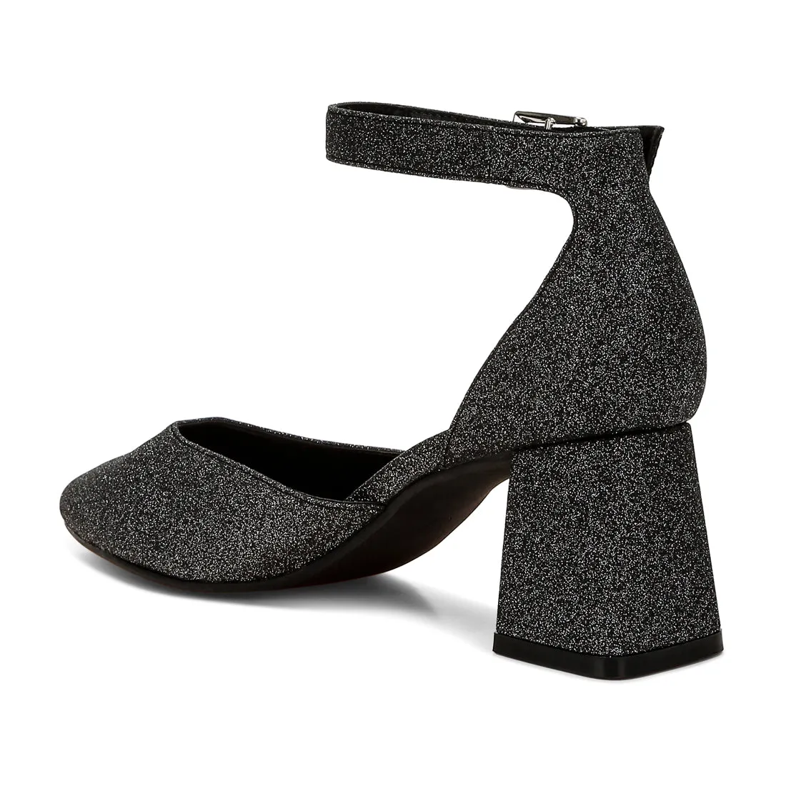 Glitter Block Heel Sandals
