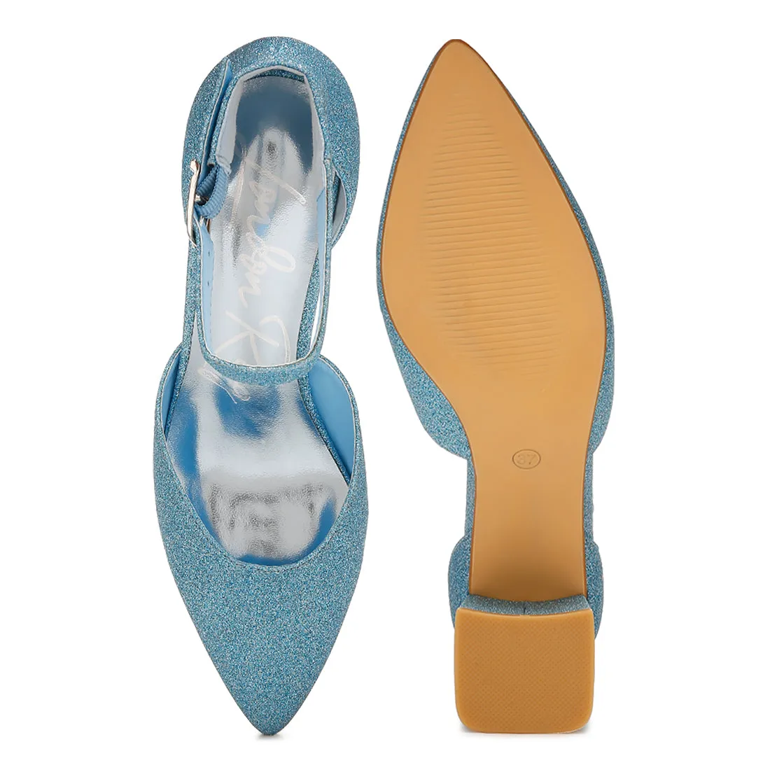Glitter Block Heel Sandals