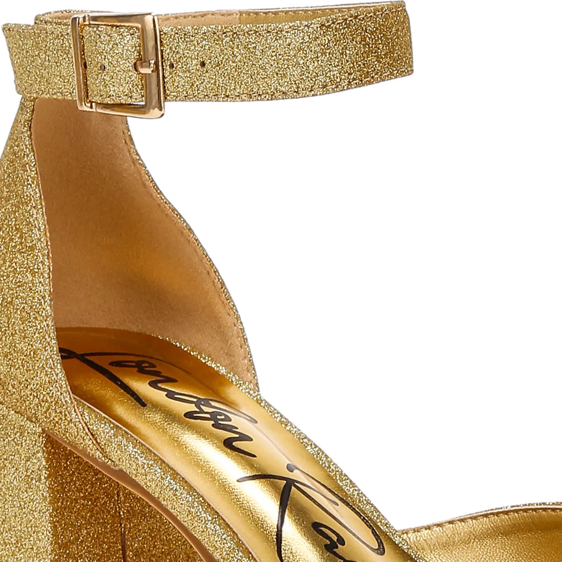 Glitter Block Heel Sandals