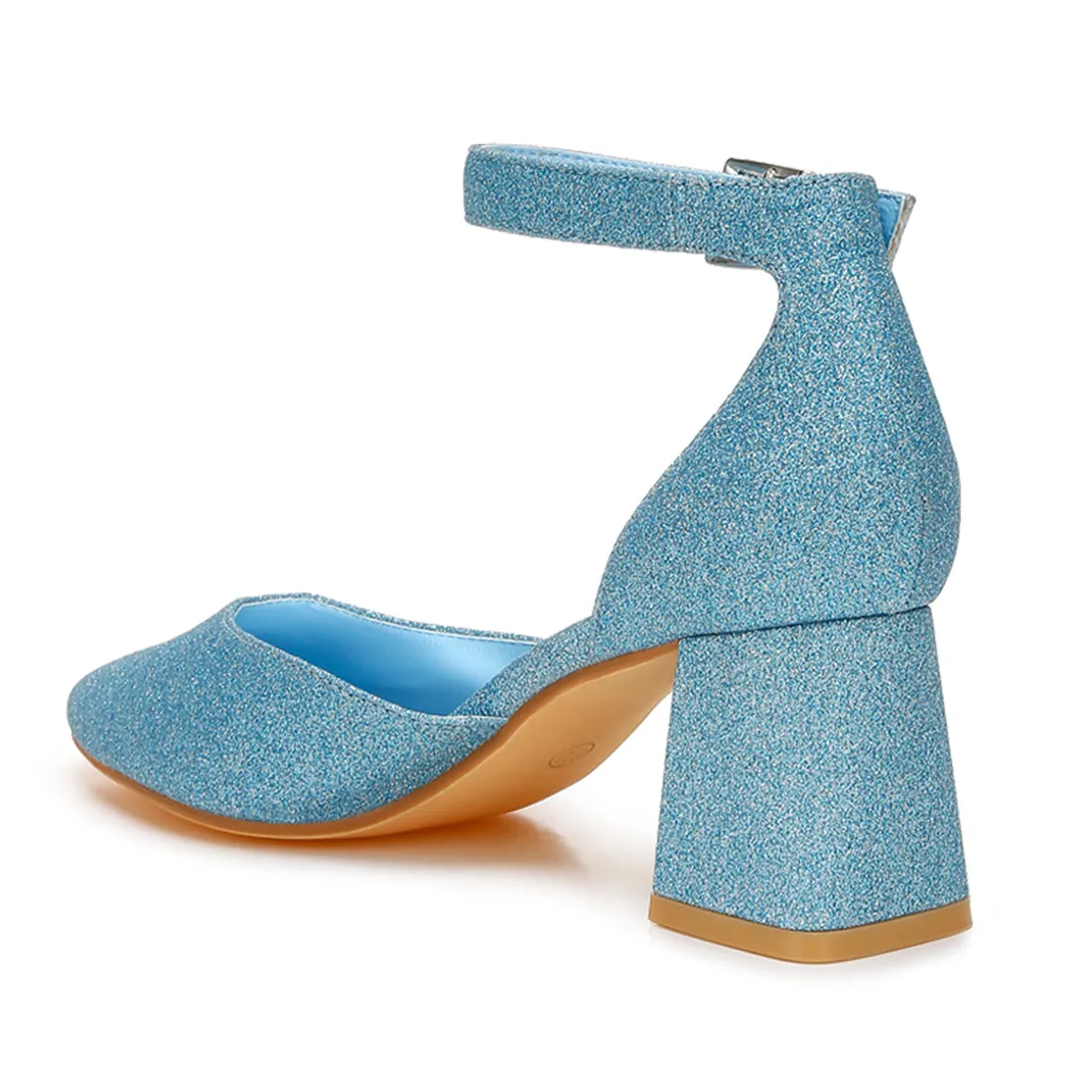 Glitter Block Heel Sandals