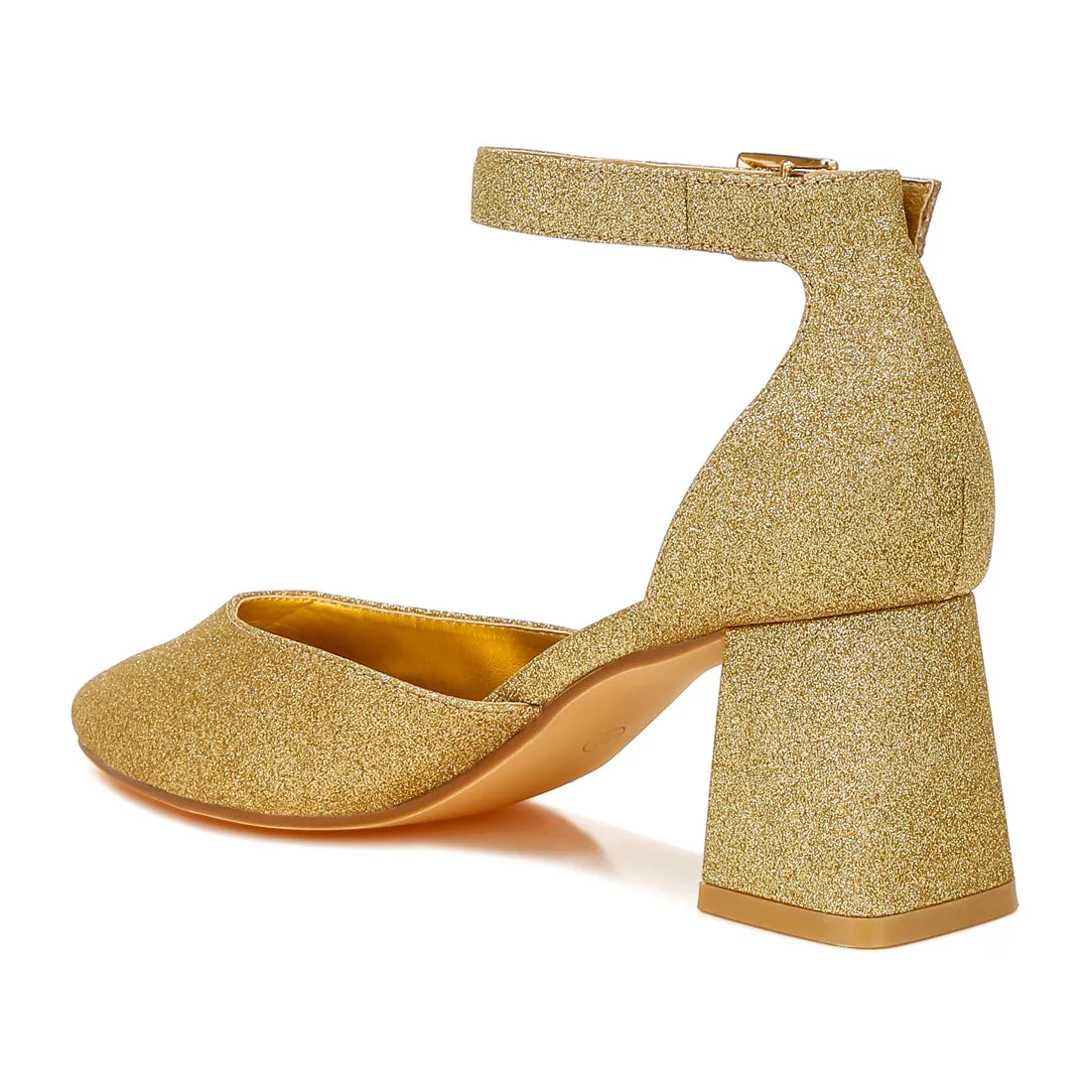 Glitter Block Heel Sandals