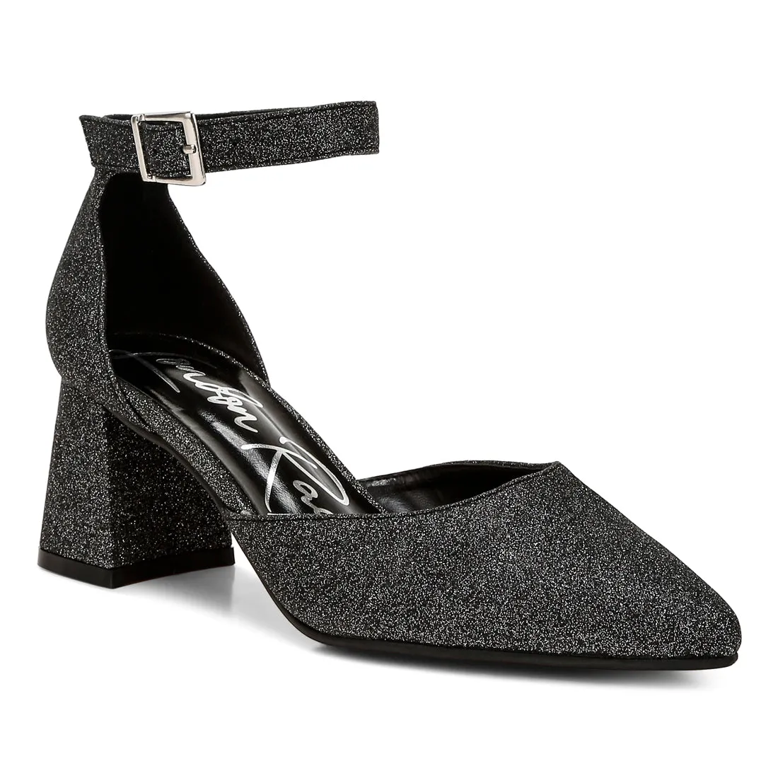 Glitter Block Heel Sandals