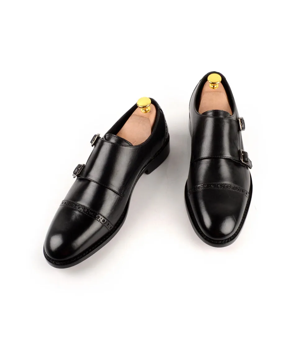 Goodyear Welted - Double Monk Strap - Black