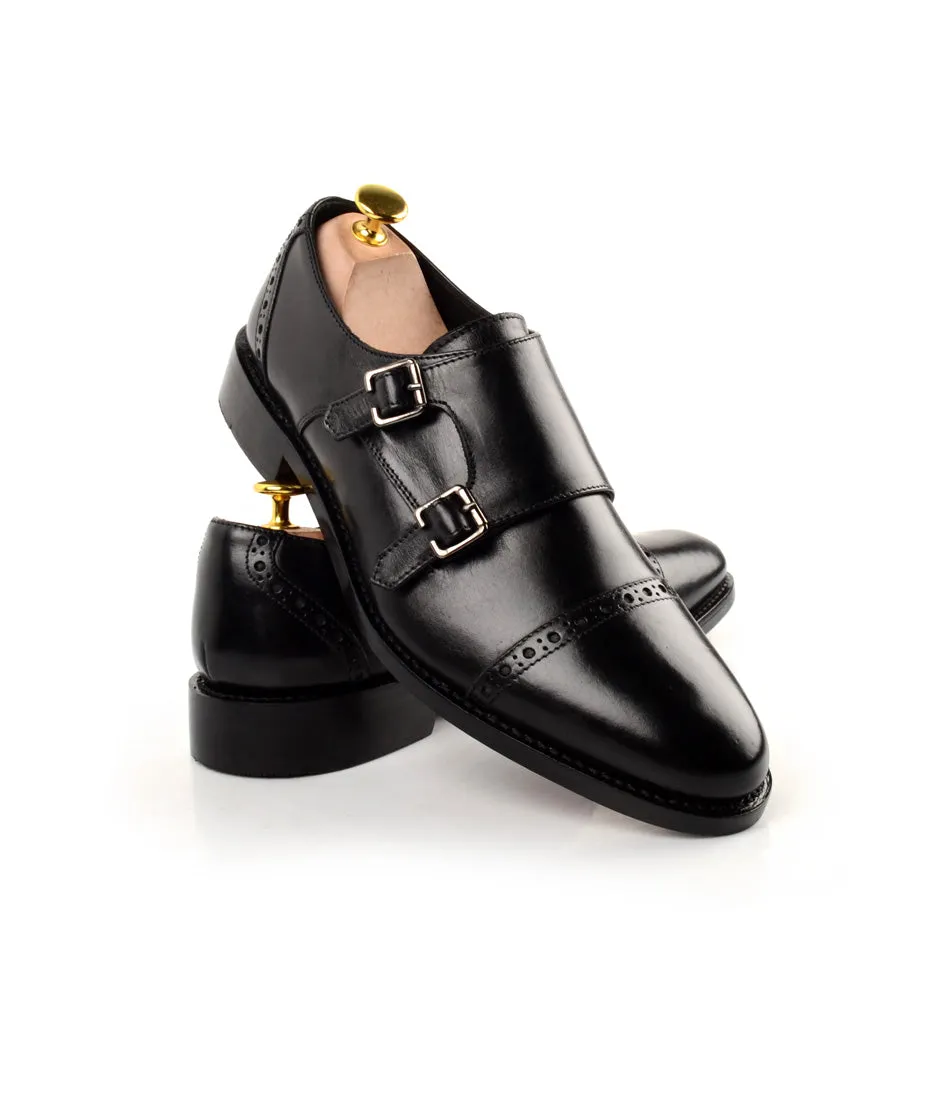 Goodyear Welted - Double Monk Strap - Black