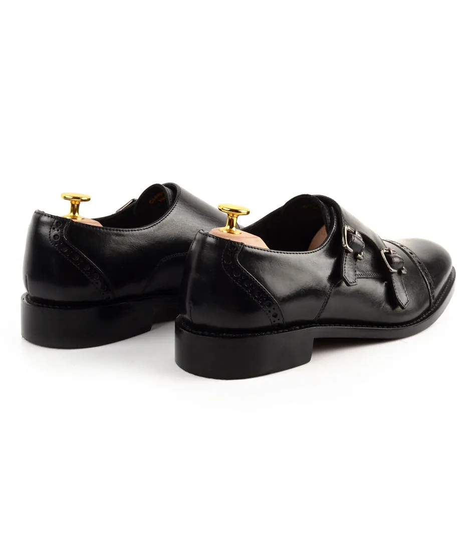 Goodyear Welted - Double Monk Strap - Black