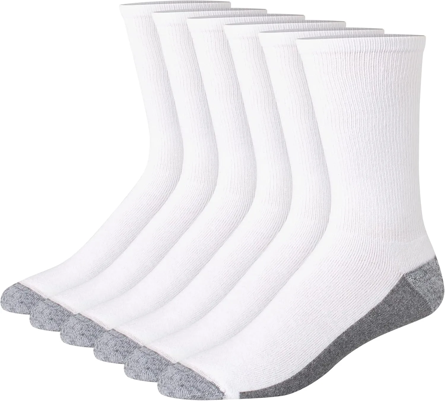 Hanes Men's Max Cushioned Crew Socks, Moisture-Wicking with Odor Control, Multipack