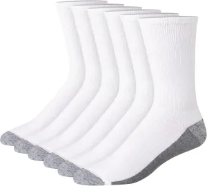 Hanes Men's Max Cushioned Crew Socks, Moisture-Wicking with Odor Control, Multipack