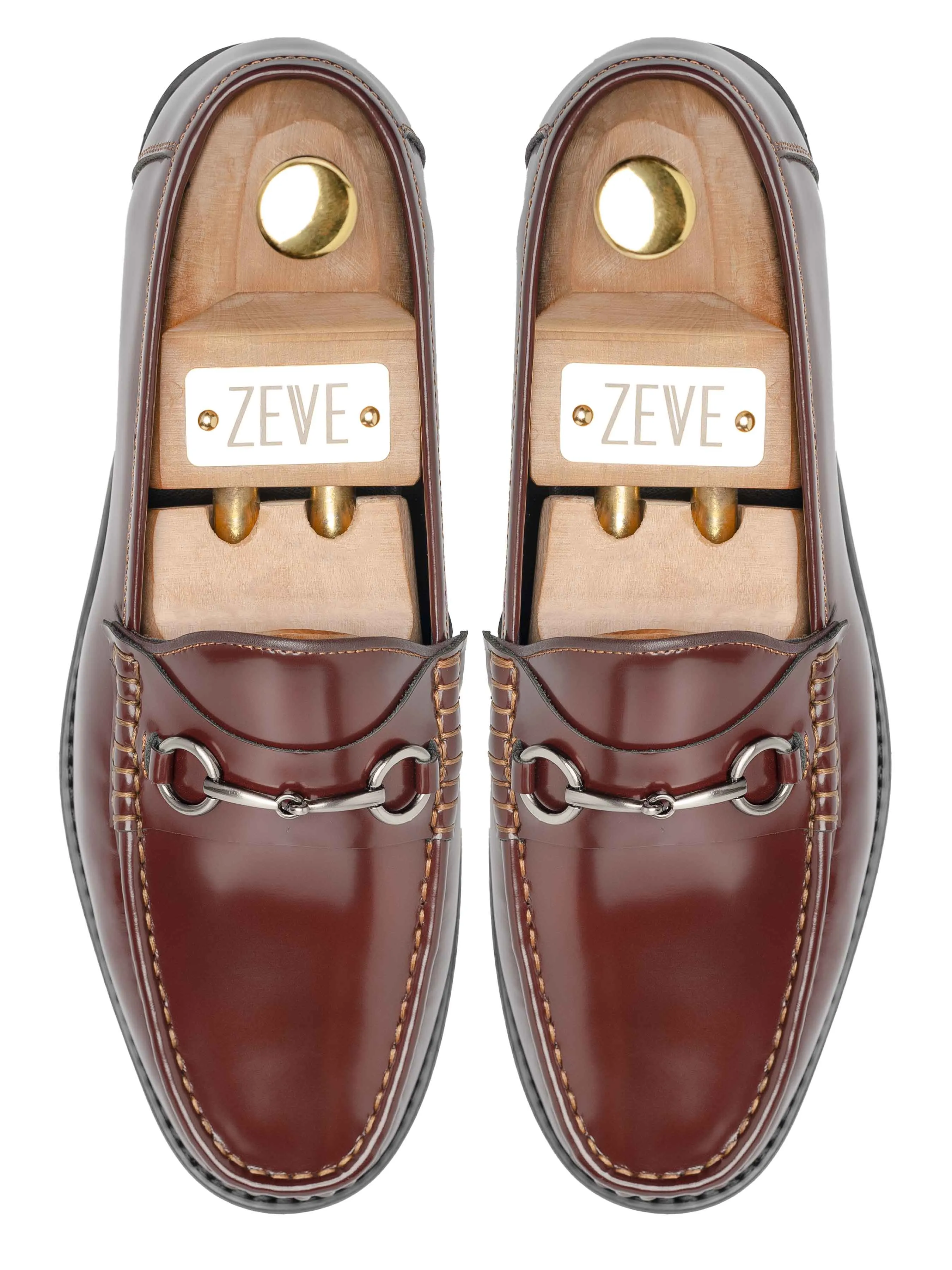 Horsebit Moccasin Loafer - Brown Patent Leather