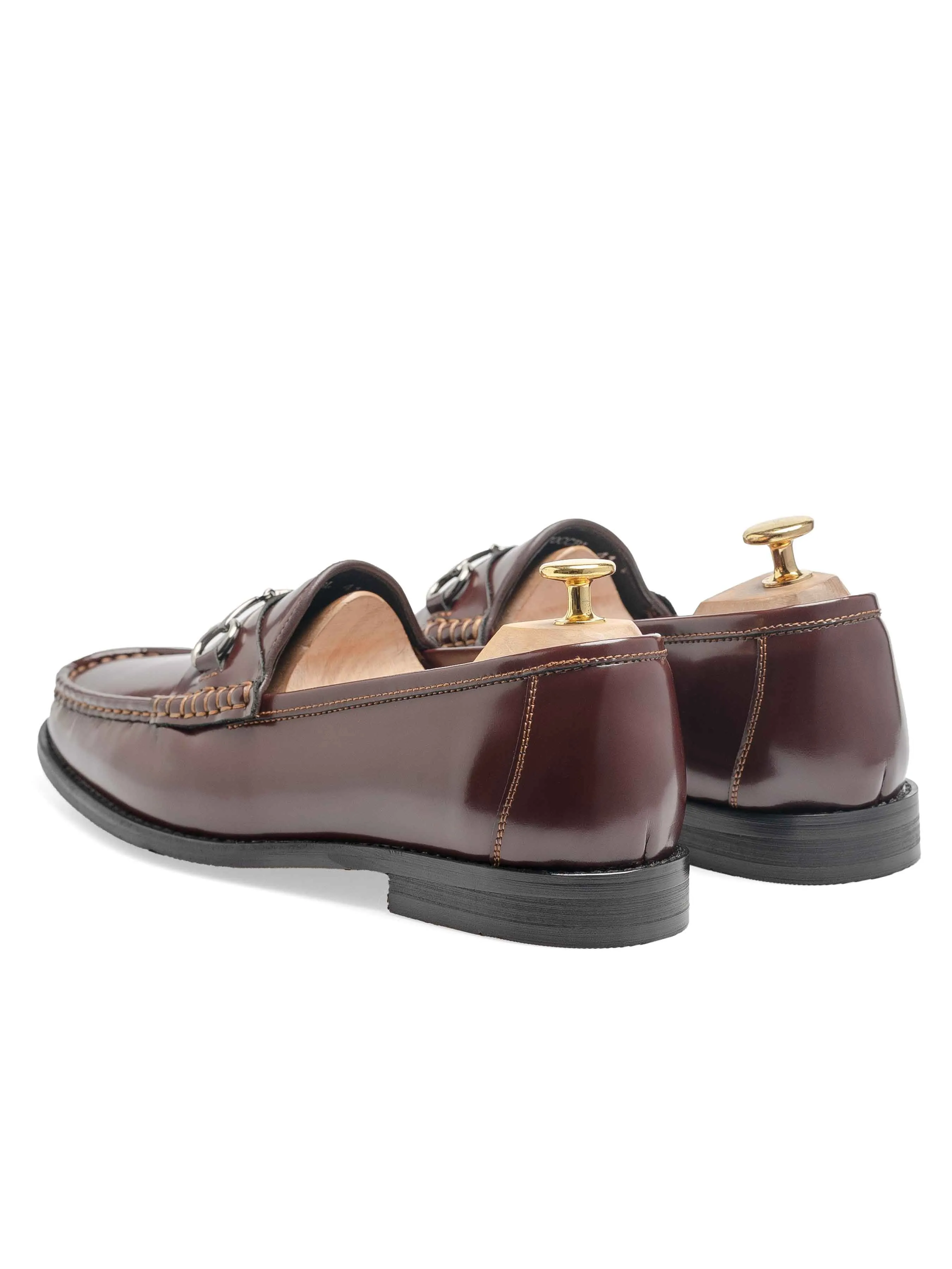 Horsebit Moccasin Loafer - Brown Patent Leather
