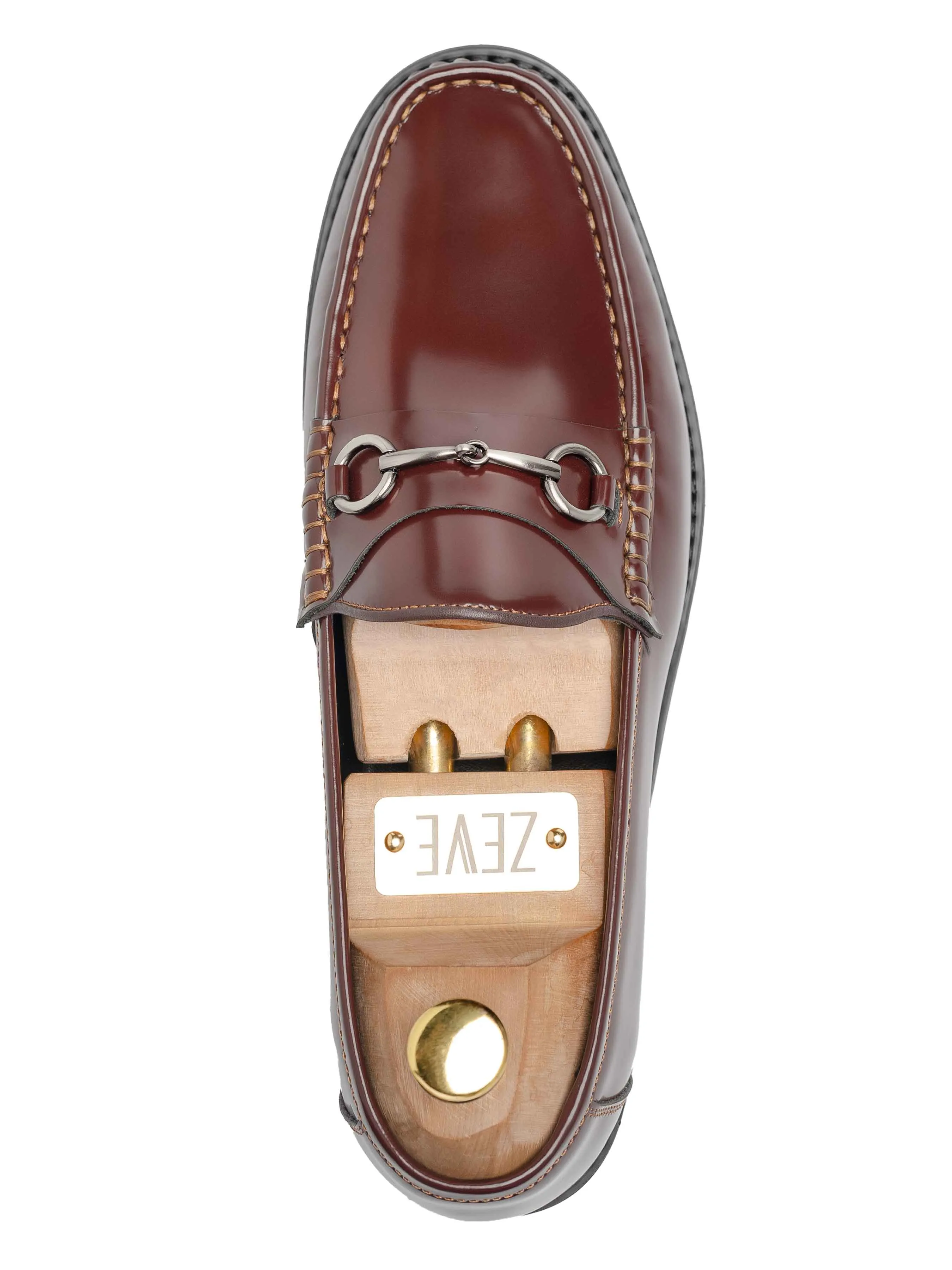 Horsebit Moccasin Loafer - Brown Patent Leather