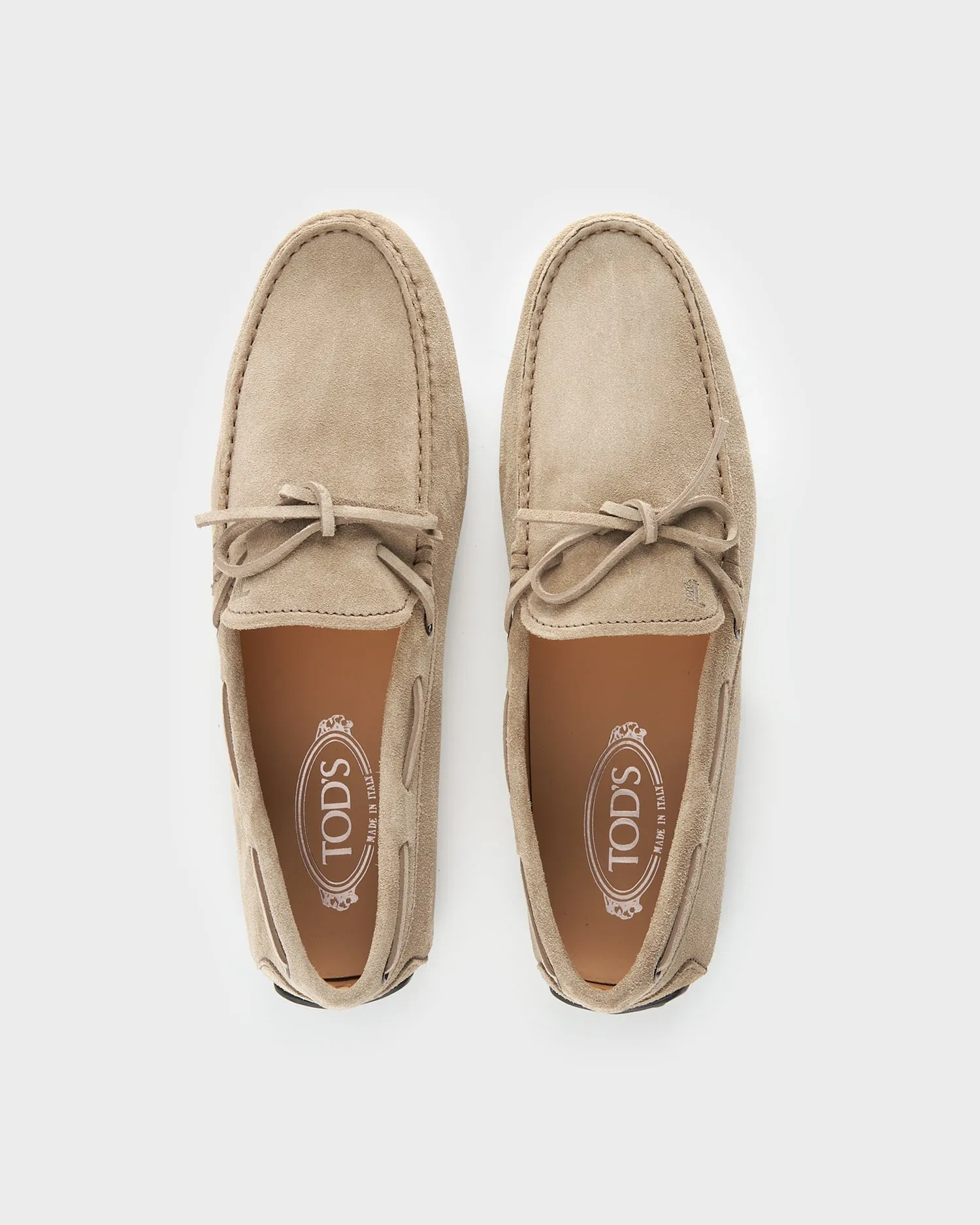 Light Beige Suede City Gommino Driving Shoes