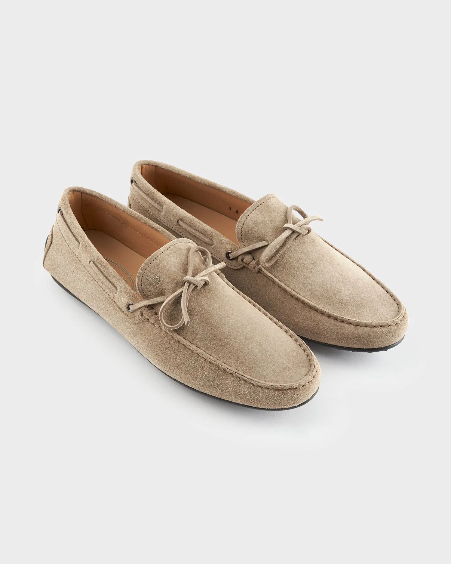 Light Beige Suede City Gommino Driving Shoes