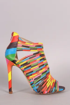 Liliana Strappy Peep Toe Caged Stiletto Heel