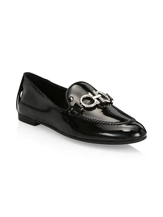 NEW SALVATORE FERRAGAMO Trifoglio Women's 727758 Black Shoe Size 5.5 D MSRP $650