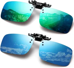 Polarized Clip-on Sunglasses Anti-Glare Driving Glasses for Prescription Glasses