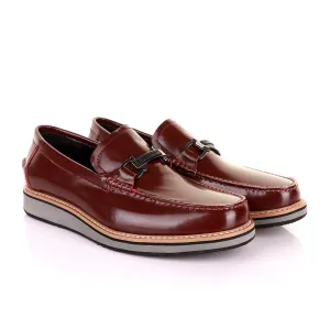 Salvatore Ferragamo Men's Leather Loafers-Wine