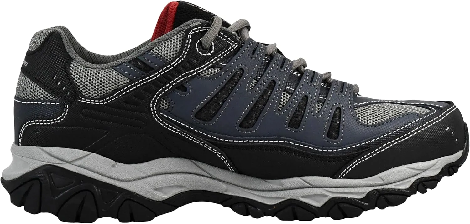 Skechers Men's Afterburn M. Fit Fashion Sneakers ?C Leather Upper, Memory Foam Insole, Rubber Outsole