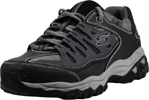 Skechers Men's Afterburn M. Fit Fashion Sneakers ?C Leather Upper, Memory Foam Insole, Rubber Outsole
