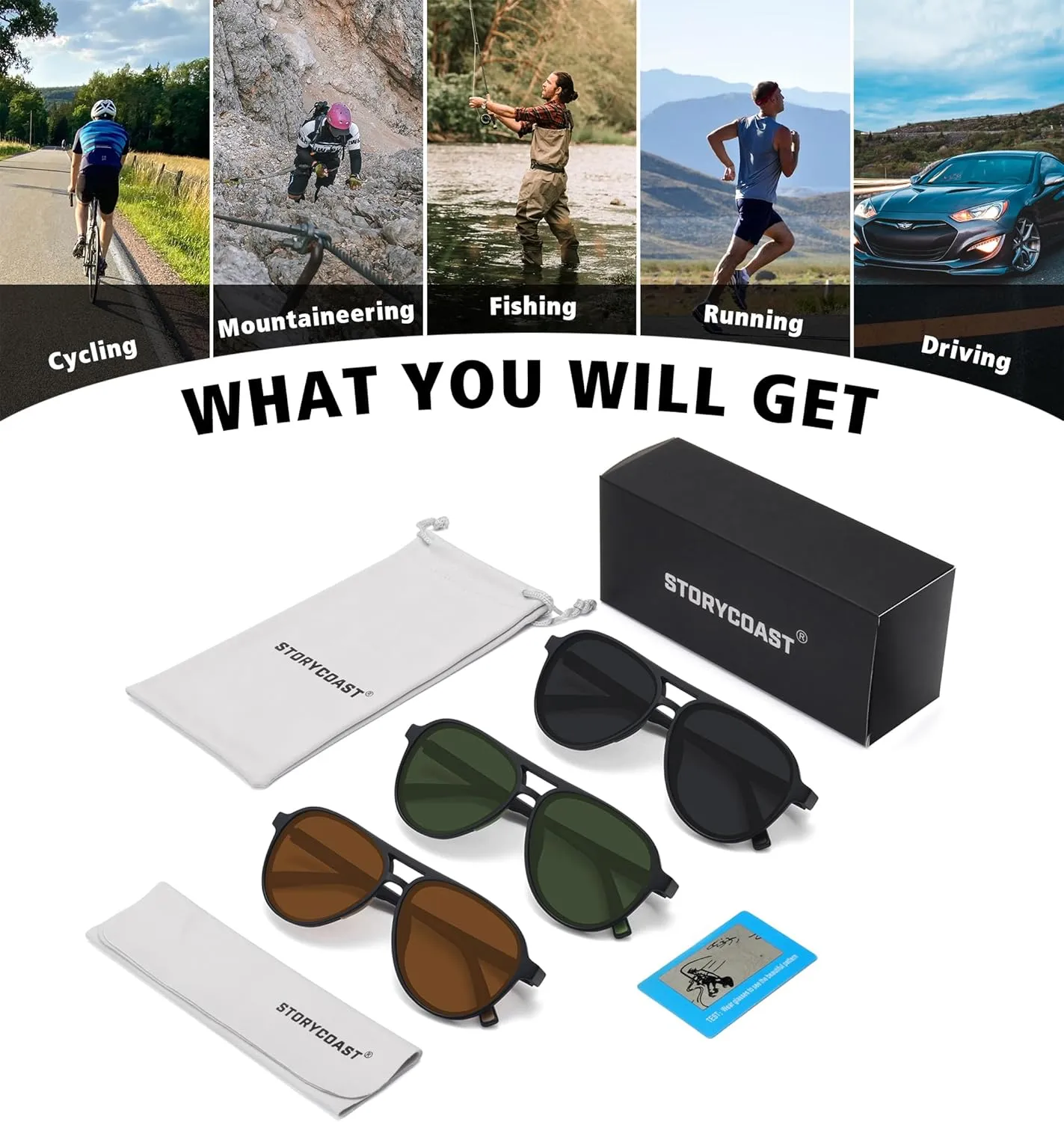 STORYCOAST Polarized Aviator Sunglasses for Men Women Classic Retro Aviators Sports Driving Running Sun Glasses