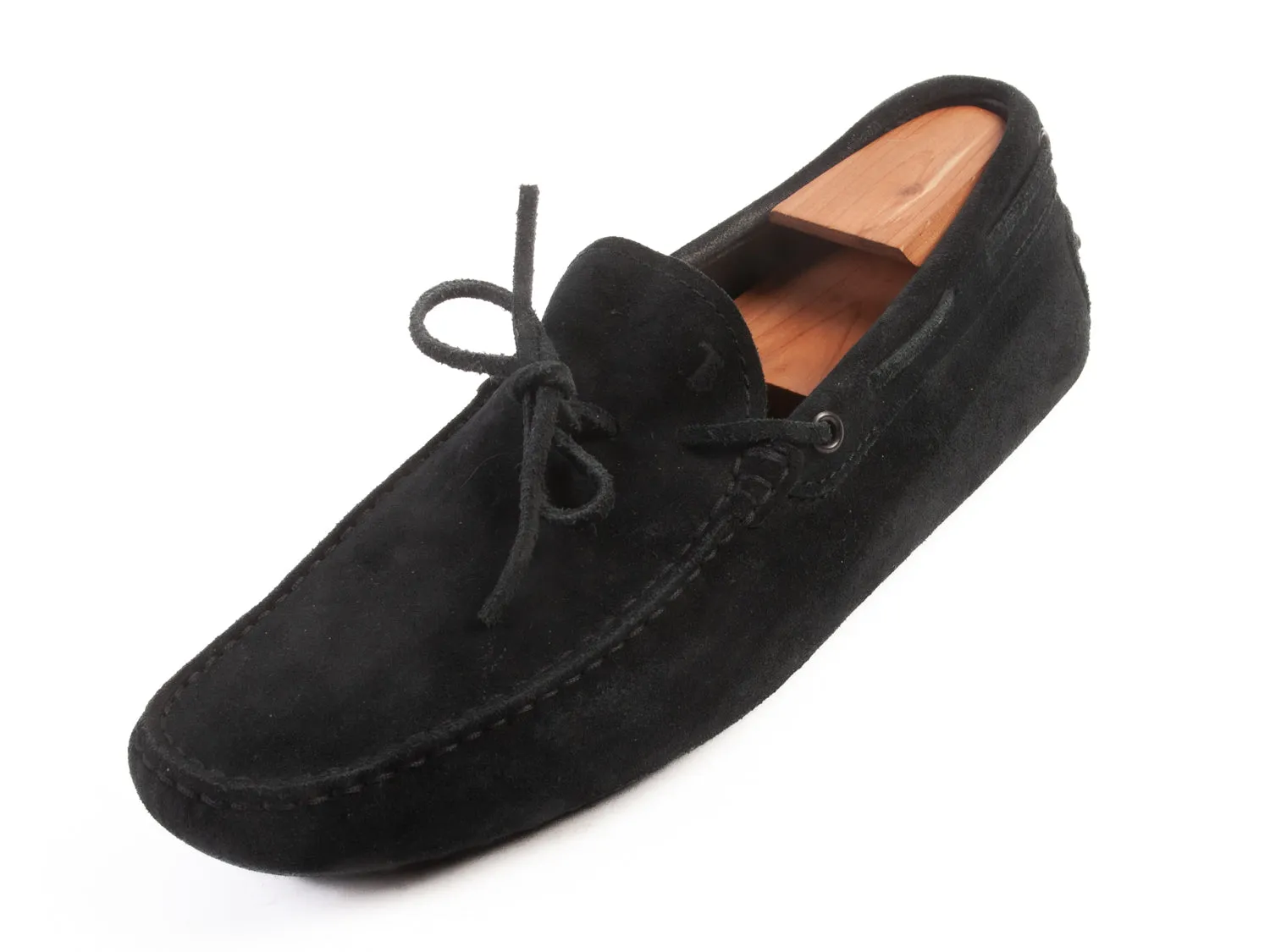 Tod’s Black Suede Driving Loafers