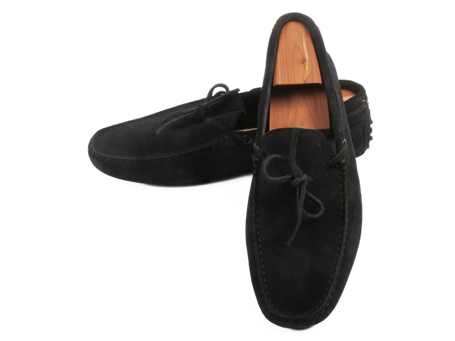 Tod’s Black Suede Driving Loafers