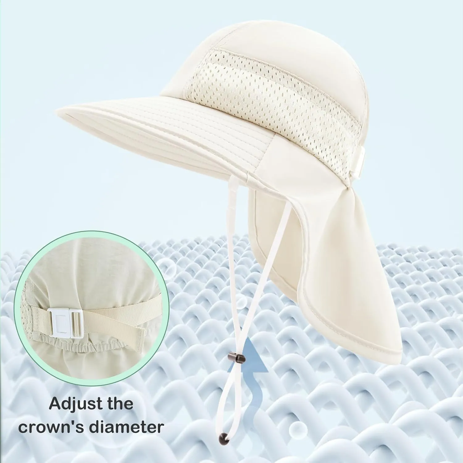 XIAOHAWANG Girls Sun Hat Baby Beach Hats Boys UPF 50  Kids Summer Protection Cap Toddler Breathable Caps Wide Brim Neck Flap