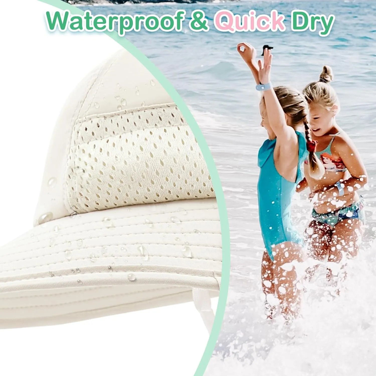 XIAOHAWANG Girls Sun Hat Baby Beach Hats Boys UPF 50  Kids Summer Protection Cap Toddler Breathable Caps Wide Brim Neck Flap