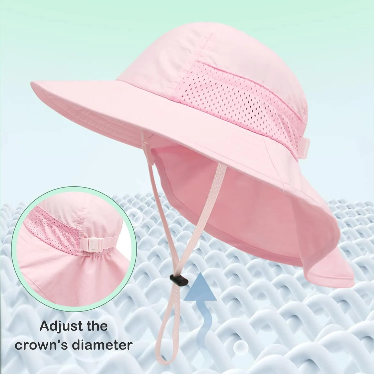 XIAOHAWANG Girls Sun Hat Baby Beach Hats Boys UPF 50  Kids Summer Protection Cap Toddler Breathable Caps Wide Brim Neck Flap