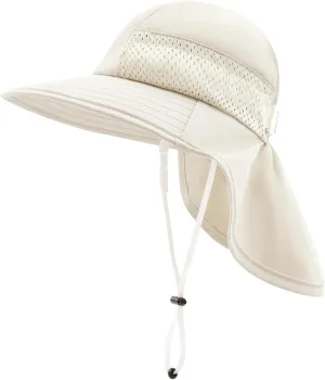 XIAOHAWANG Girls Sun Hat Baby Beach Hats Boys UPF 50  Kids Summer Protection Cap Toddler Breathable Caps Wide Brim Neck Flap
