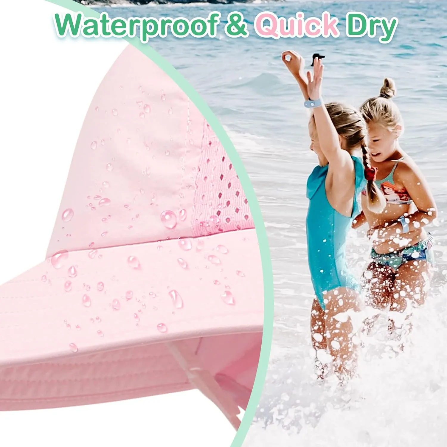 XIAOHAWANG Girls Sun Hat Baby Beach Hats Boys UPF 50  Kids Summer Protection Cap Toddler Breathable Caps Wide Brim Neck Flap