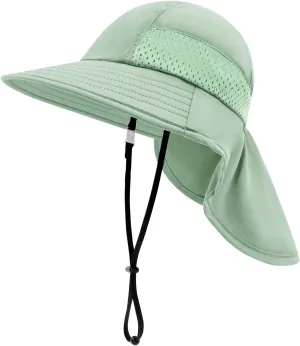 XIAOHAWANG Girls Sun Hat Baby Beach Hats Boys UPF 50  Kids Summer Protection Cap Toddler Breathable Caps Wide Brim Neck Flap
