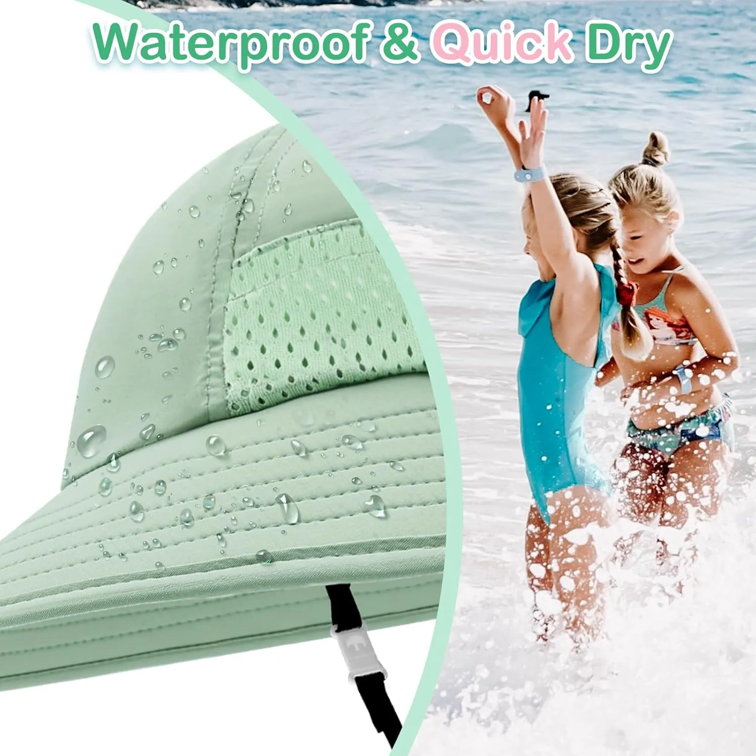 XIAOHAWANG Girls Sun Hat Baby Beach Hats Boys UPF 50  Kids Summer Protection Cap Toddler Breathable Caps Wide Brim Neck Flap